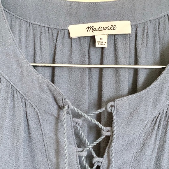 MADEWELL | Lace up Tassel Peasant Top Long Sleeve - Picture 6 of 6